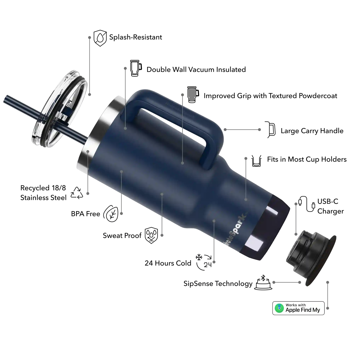 30 oz HidrateSpark PRO 2 Tumbler